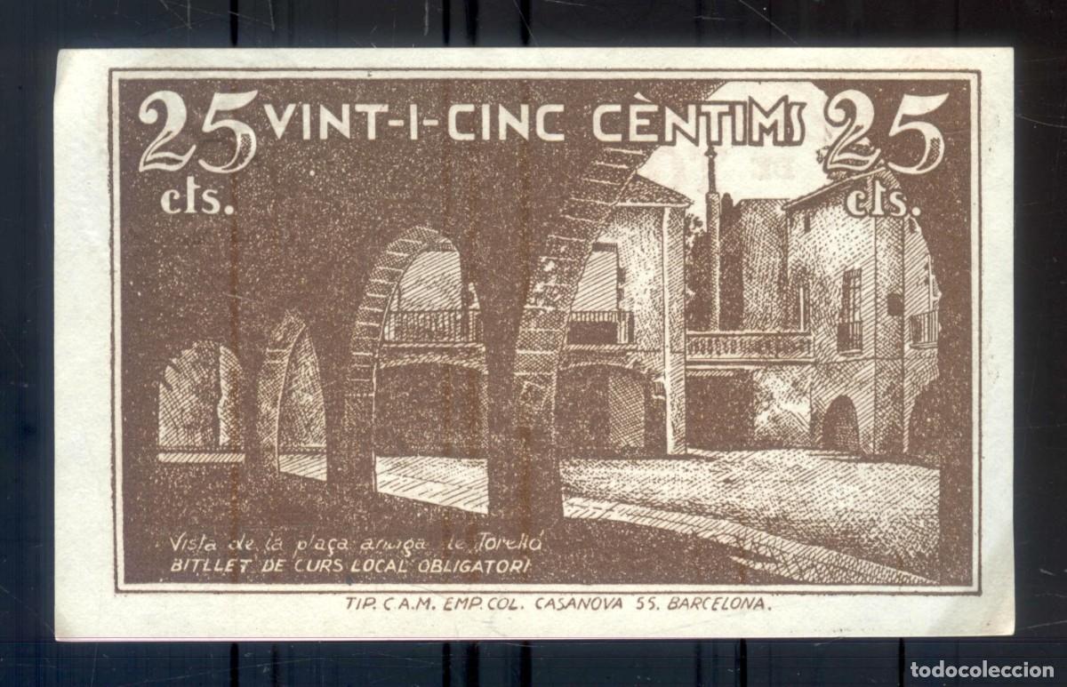 Billetes locales: NUMULITE P0274 Consell Municipal de Torell&oacute; vint-i-cinc c&egrave;ntims 25