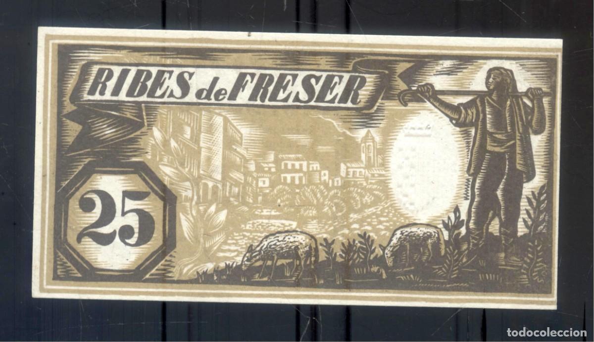 Billetes locales: NUMULITE P0275 Billete Ajuntament Ribes de Freser 25 c&egrave;ntims
