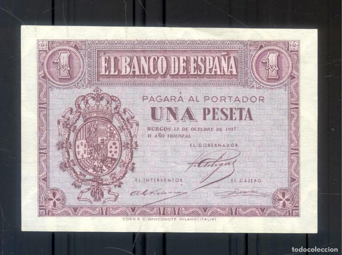 Billetes locales: NUMULITE P0280 Billete El banco de Espa&ntilde;a Una peseta Doblez en el centro