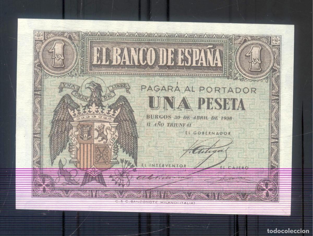 Billetes locales: NUMULITE P0283 Billete El banco de Espa&ntilde;a Una peseta 1938