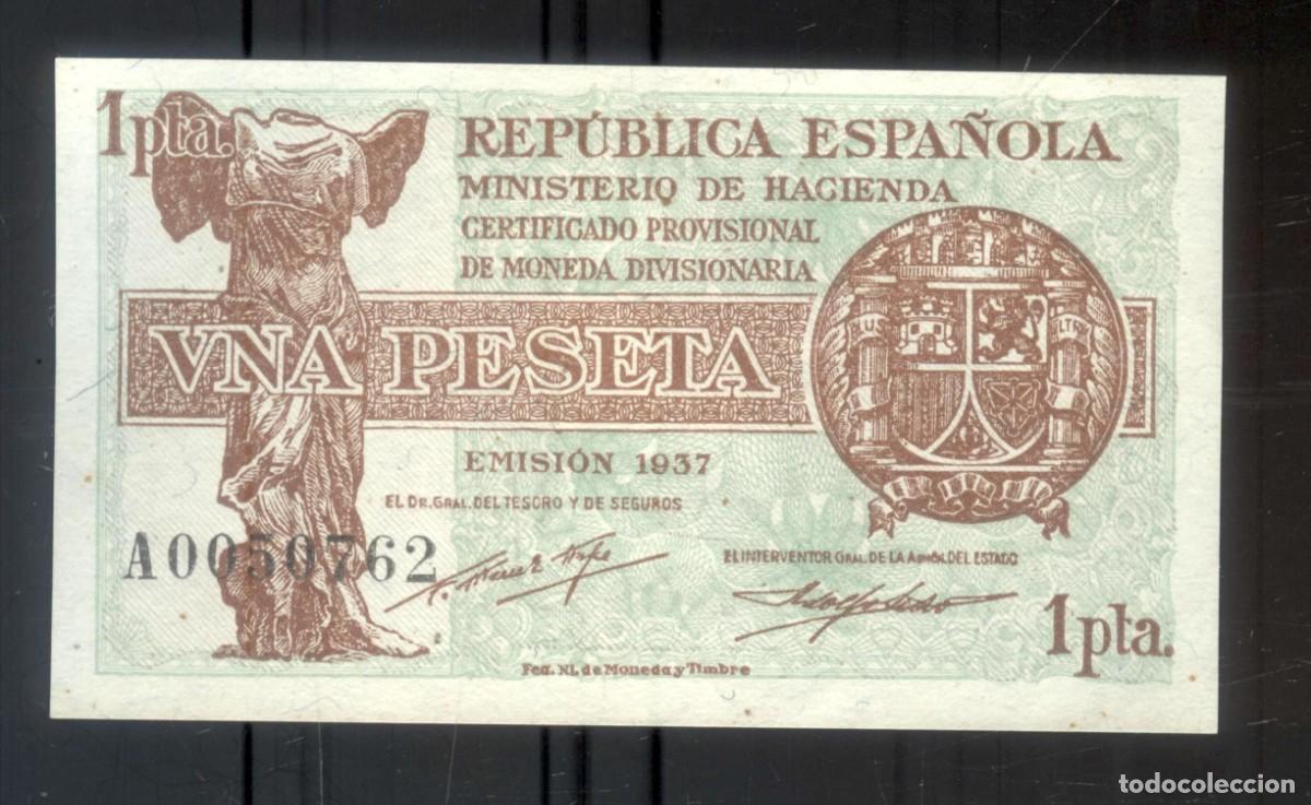 Billetes locales: NUMULITE P0286 Billete Rep&uacute;blica espa&ntilde;ola 1 peseta