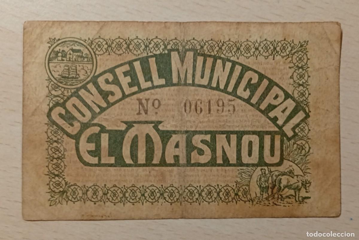 Billetes locales: EL MASNOU, CONSELL MUNICIPAL, 25 CENTIMS