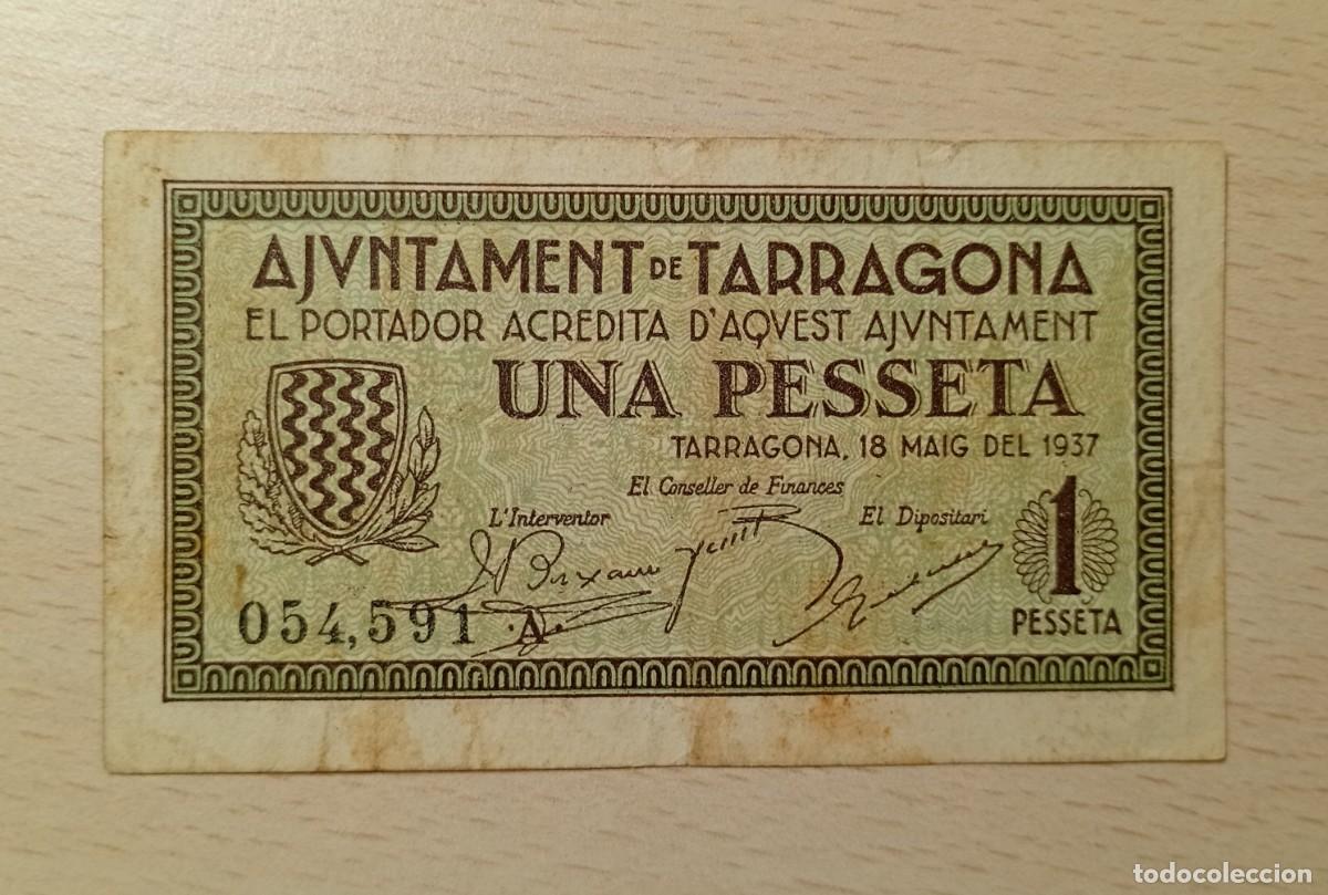 Billetes locales: TARRAGONA, AJUNTAMENT. 1 PESSETA.
