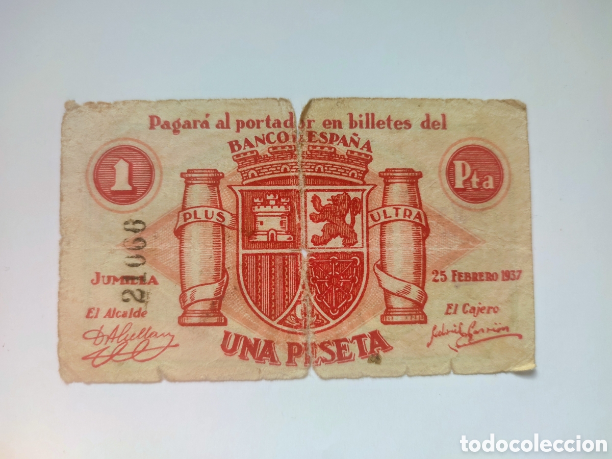 Billetes locales: 1 peseta de Jumilla (Murcia)