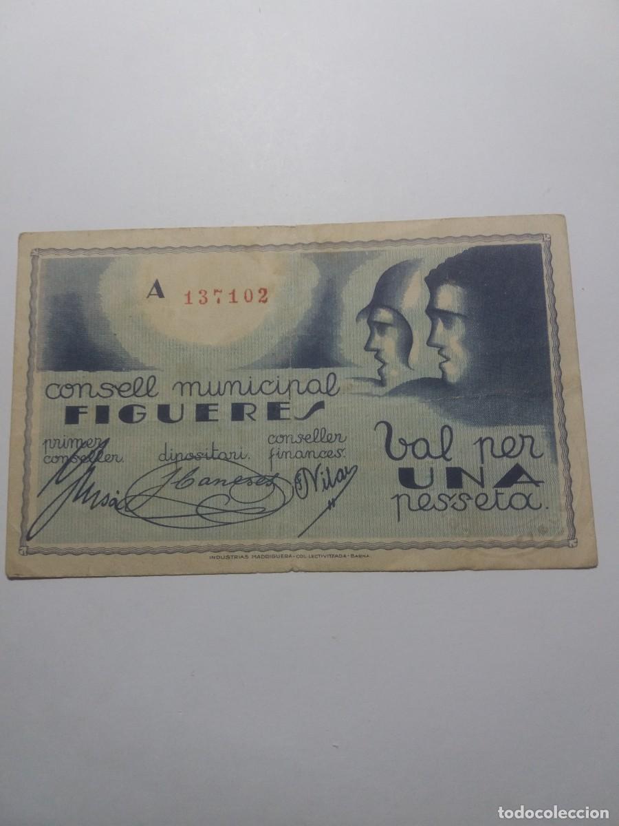 Billetes locales: Billete 1 Pesseta Consell Municipal FIGUERES Mar&ccedil; 1937