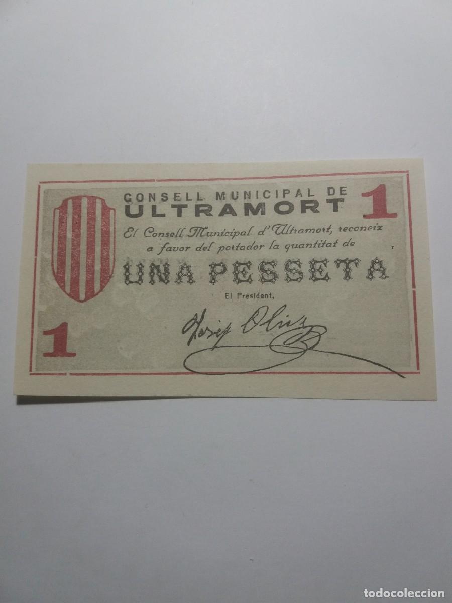 Billetes locales: Billete 1 Pesseta Consell Municipal ULTRAMORT