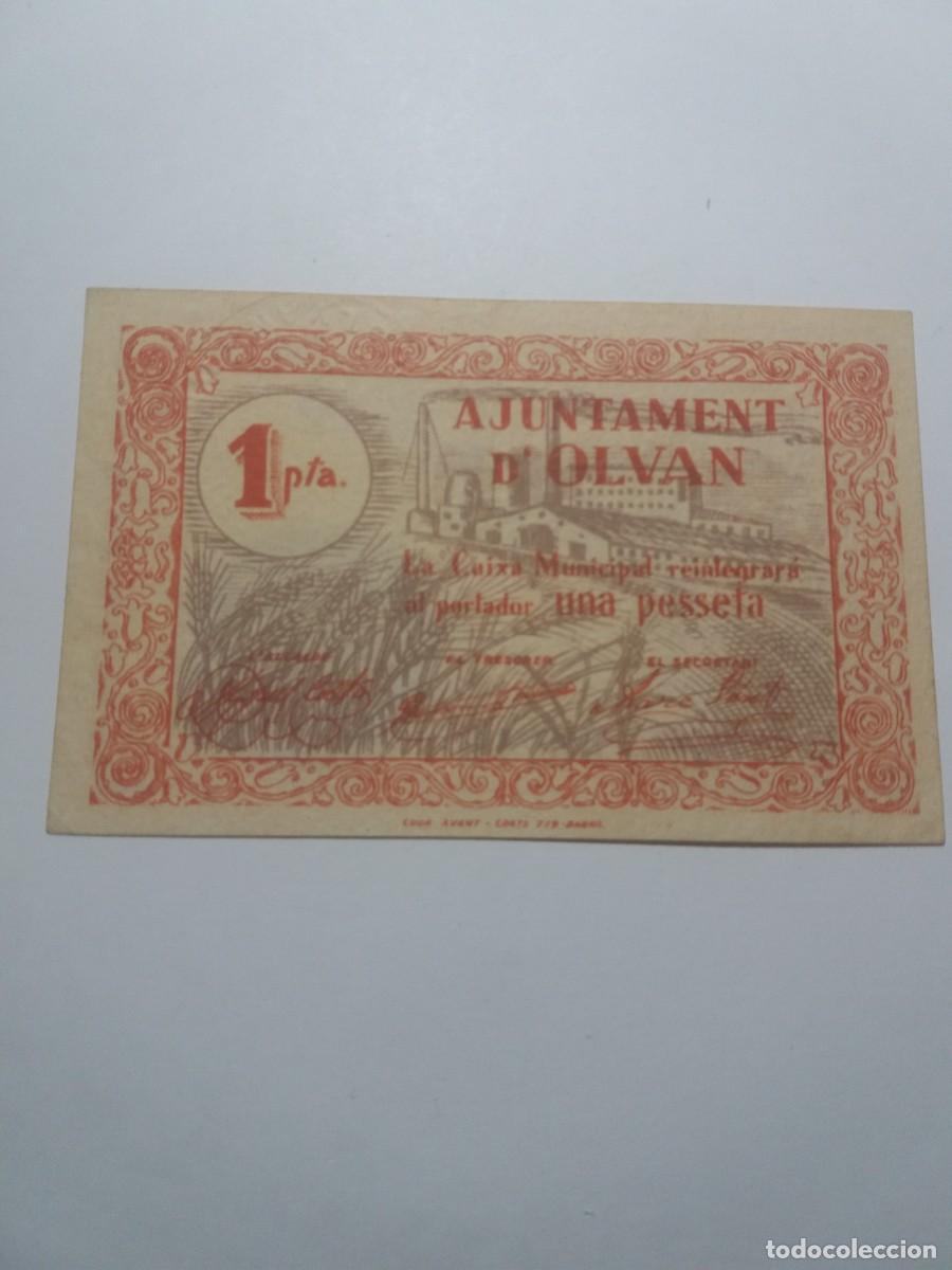 Billetes locales: Billete 1 Pesseta Ajuntament OLVAN