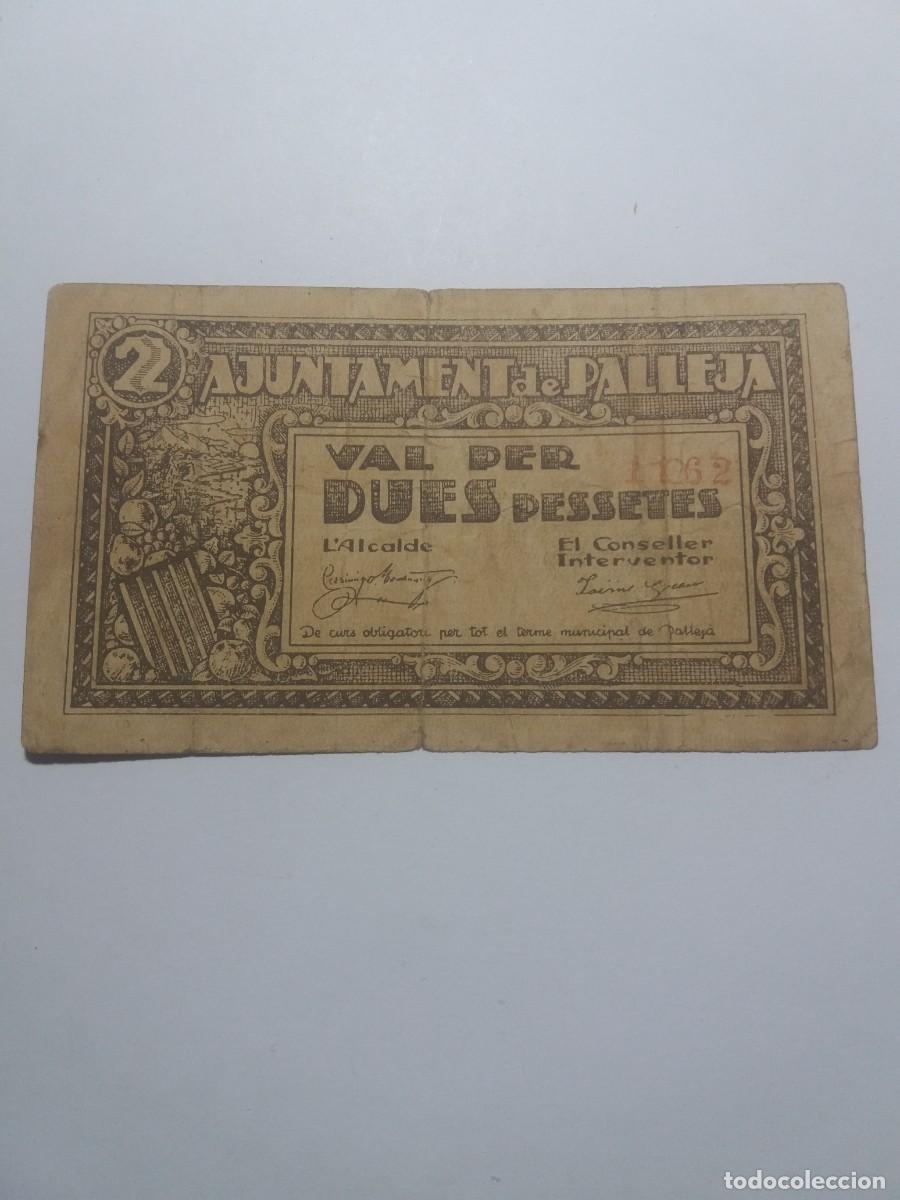 Billetes locales: Billete 2 Pessetes Ajuntament PALLEJ&Aacute;
