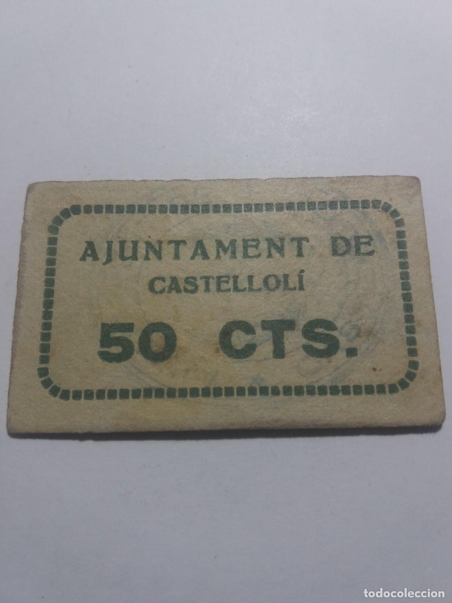 Billetes locales: Billete 50 C&eacute;ntims Ajuntament CASTELLOL&Iacute;- cart&oacute;n-