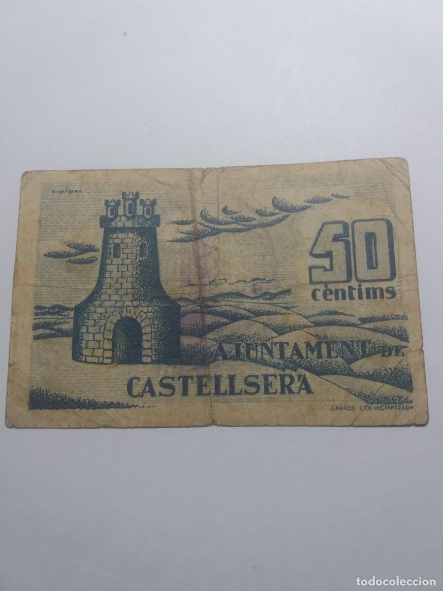 Billetes locales: Billete 50 C&egrave;ntims Ajuntament CASTELLSER&Aacute;