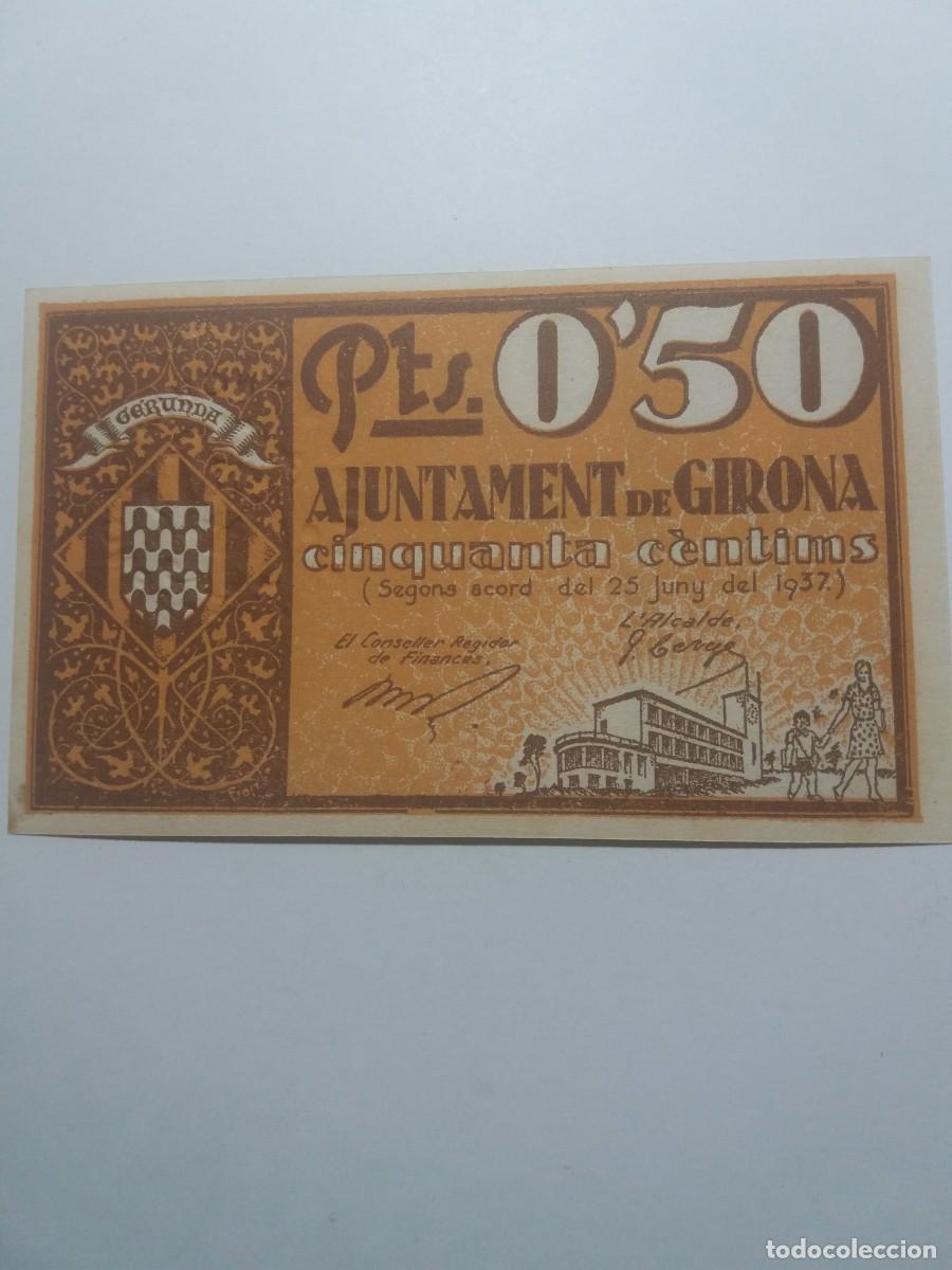 Billetes locales: Billete 0,50 Pessetes Ajuntament GIRONA 25 Juny 1937