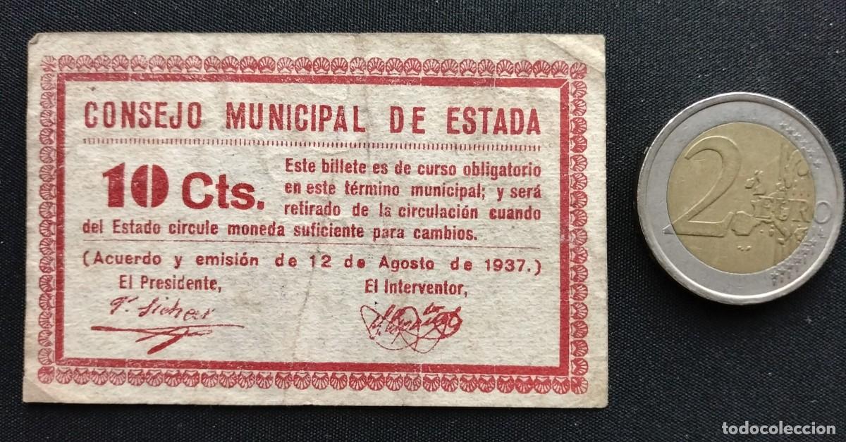 Billetes locales: ZC - ESTADA (HUESCA) - 10 C&Eacute;NTIMOS - CONSEJO MUNICIPAL