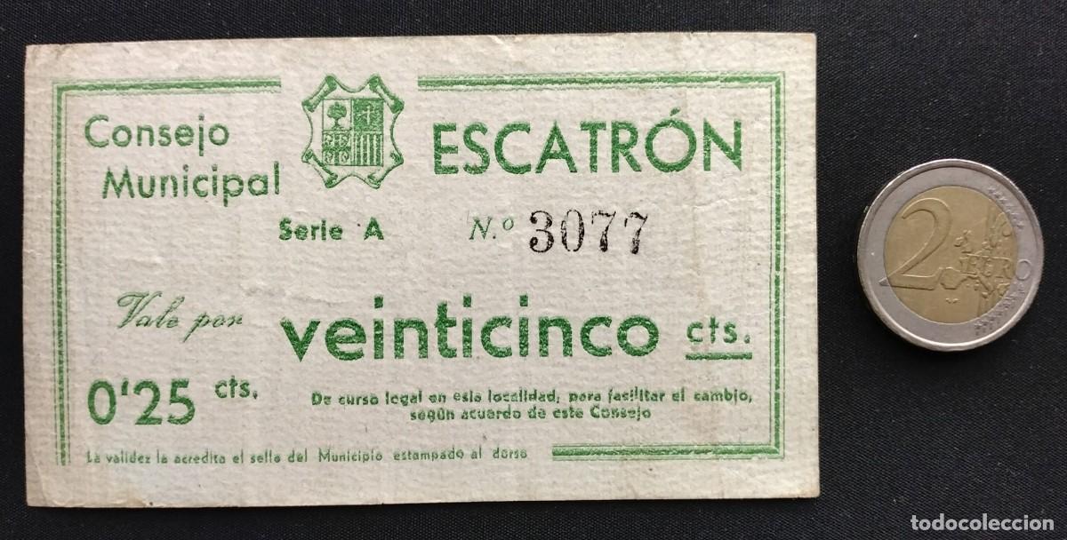 Billetes locales: ESCATR&Oacute;N (ZARAGOZA) - 25 C&Eacute;NTIMOS - CONSEJO MUNICIPAL