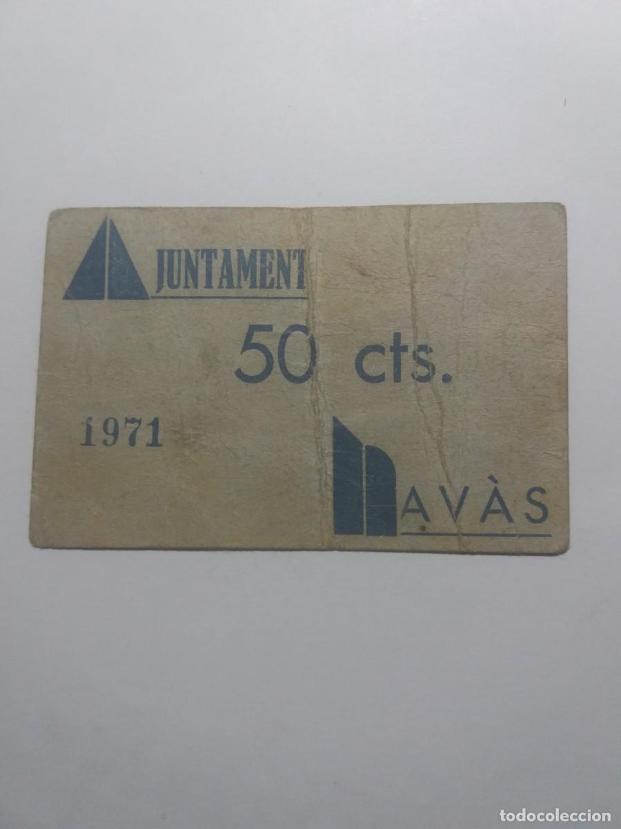 Billetes locales: Billete 50 C&egrave;ntims Ajuntament NAV&Agrave;S -cart&oacute;n-