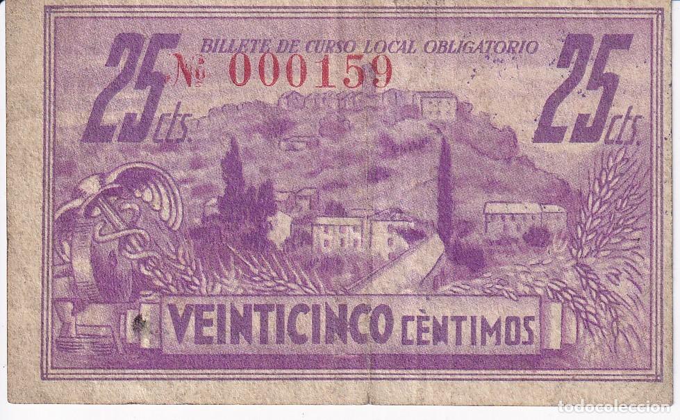 Billetes locales: BILLETE DE 25 CENTIMOS DE LA COMISION GESTORA DE AINSA DEL A&Ntilde;O 1937 - Foto 2