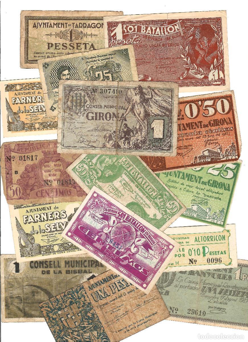 Billetes locales: INTERESANTE LOTE DE BILLETES LOCALES