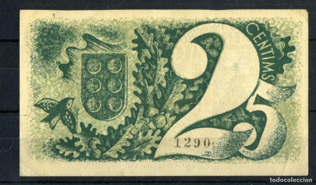 Billetes locales: XS- MONTCADA I REIXAC 25 C&egrave;ntims GUERRA CIVIL Maig 1937 T-1559b EBC