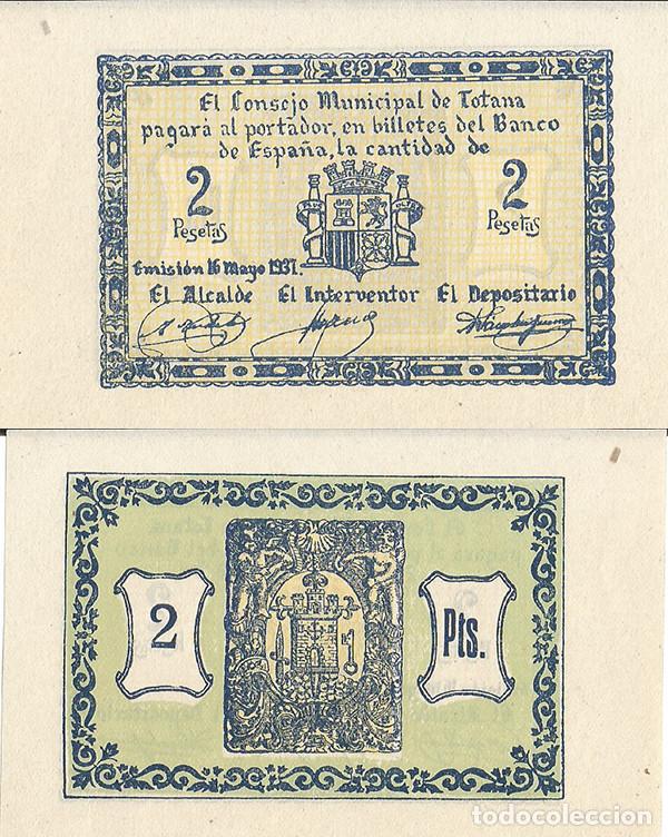 Lokale Banknoten: BILLETE TOTANA - 2 PESETAS - 1937 - GUERRA CIVIL - NO CIRCULADO