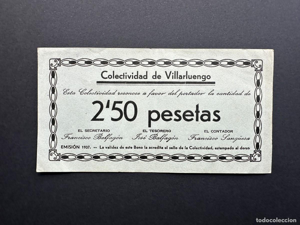 Lokale Banknoten: a&ntilde;o 1937 - COLECTIVIDAD DE VILLARLUENGO (Teruel) 2'50 pesetas - Guerra Civil - Billete Local