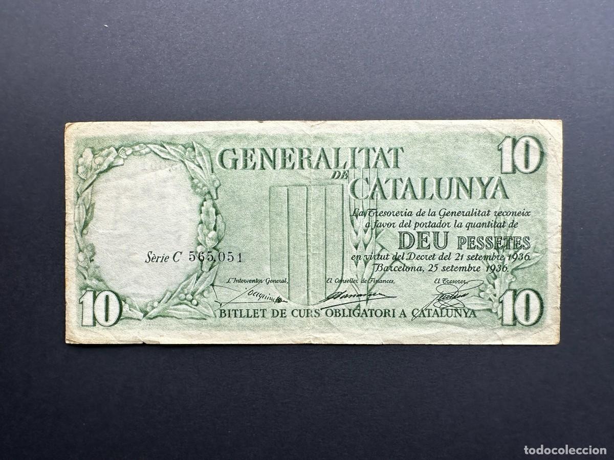 Billetes locales: A&Ntilde;O 1936 - BILLETE DE 10 PESETAS DE LA GENERALITAT DE CATALUNYA - BILLETE LOCAL - GUERRA CIVIL -