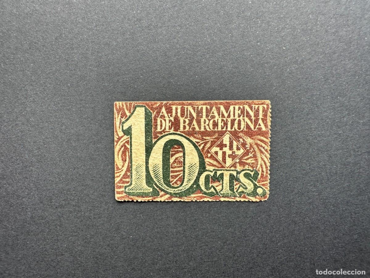 Banconote locali: a&ntilde;o 1937 - BILLETE DE 10 CENTIMOS - AJUNTAMENT DE BARCELONA - BILLETE LOCAL