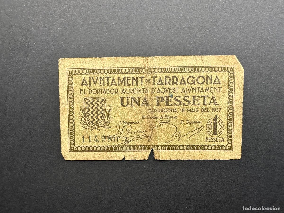 Banconote locali: a&ntilde;o 1937 - BILLETE DE 1 PESETA - AJUNTAMENT DE TARRAGONA - BILLETE LOCAL