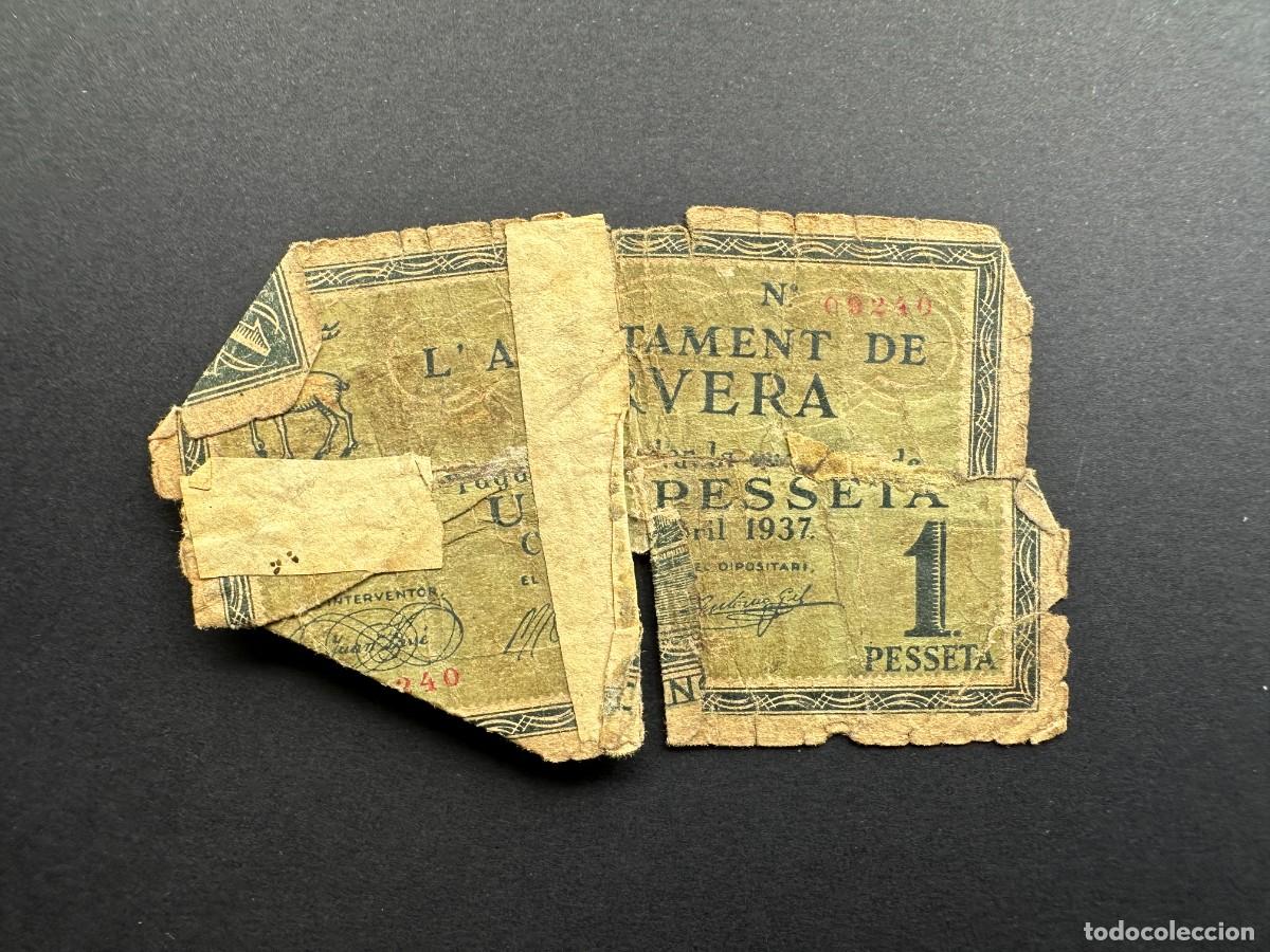 Notas locais: a&ntilde;o 1937 - BILLETE DE 1 PESETA - ANJUNTAMENT DE CERVERA - BILLETE LOCAL