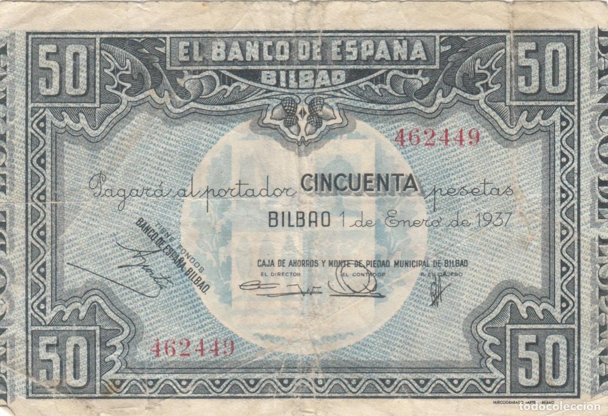 Billets locaux: CRBS0850 BILLETE ESPA&Ntilde;A 50 PESETAS 1937 BILBAO BC