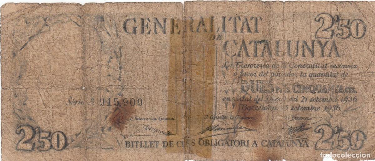 Billets locaux: CRBL0197 BILLETE LOCAL CATALU&Ntilde;A 2,5 PESETAS 1936 MC