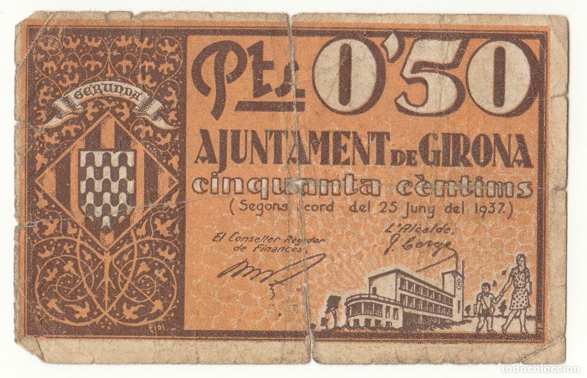 Local Banknotes: CRBL0186 BILLETE LOCAL GIRONA 50 CTS 1937 MC