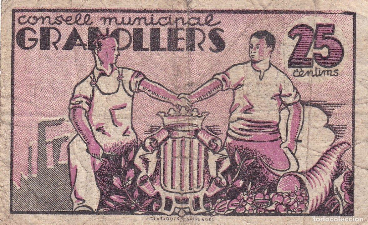 Billets locaux: CRBL0511 BILLETE LOCAL ESPA&Ntilde;A GRANOLLERS 25 CENTIMOS 1937 BC