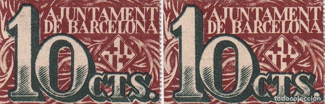 Notas locais: CRBL0518 2 BILLETES ESPA&Ntilde;A LOCAL BARCELONA 10 CENTIMOS 1989 SERIE C S/C