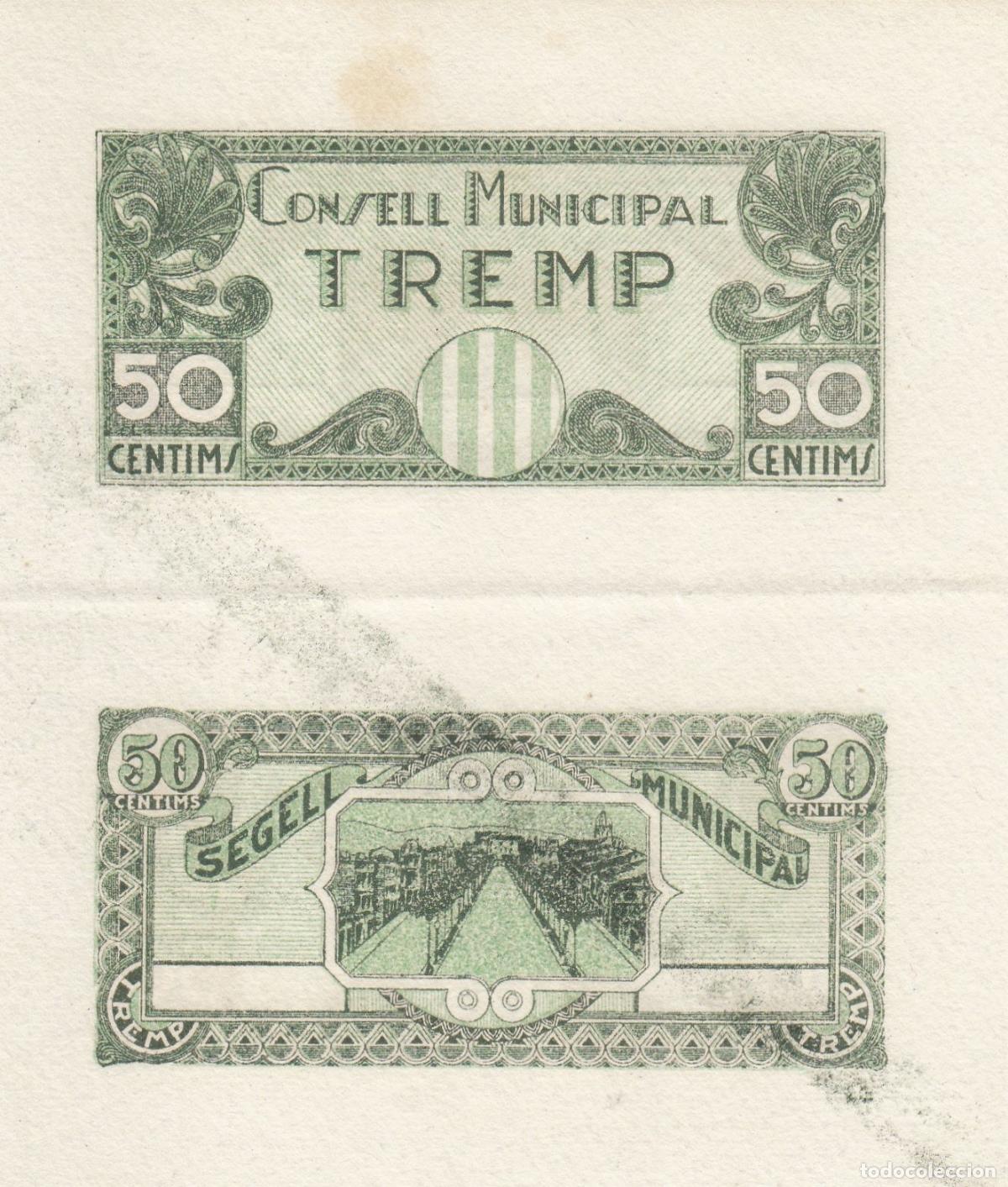 Banconote locali: CRBL0070 PRUEBA 2 BILLETES TREMP 50 CENTIMOS