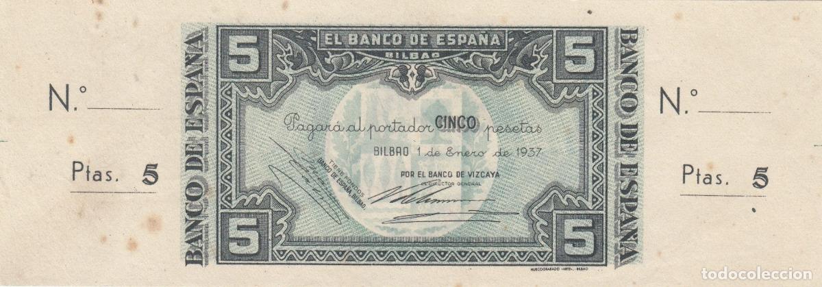 Banconote locali: CRBL0193 BILBAO 5 PESETAS CON MANCHAS SIN CIRCULAR