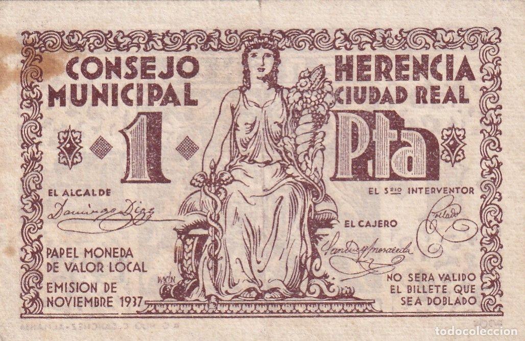 Banconote locali: CRBL0206 BILLETE LOCAL ESPA&Ntilde;A HERENCIA (CIUDAD REAL) 1 PESETA 1937 BC