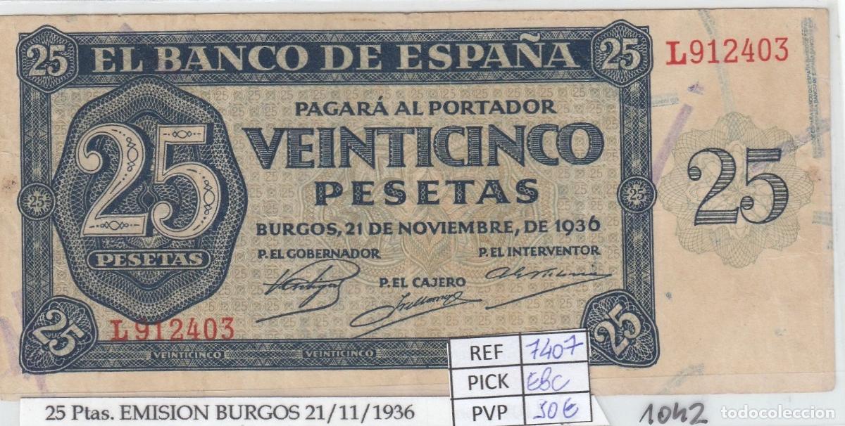 Local Banknotes: CRJ1042 BILLETE ESPA&Ntilde;A 25 PESETAS 1936 P-99a EBC