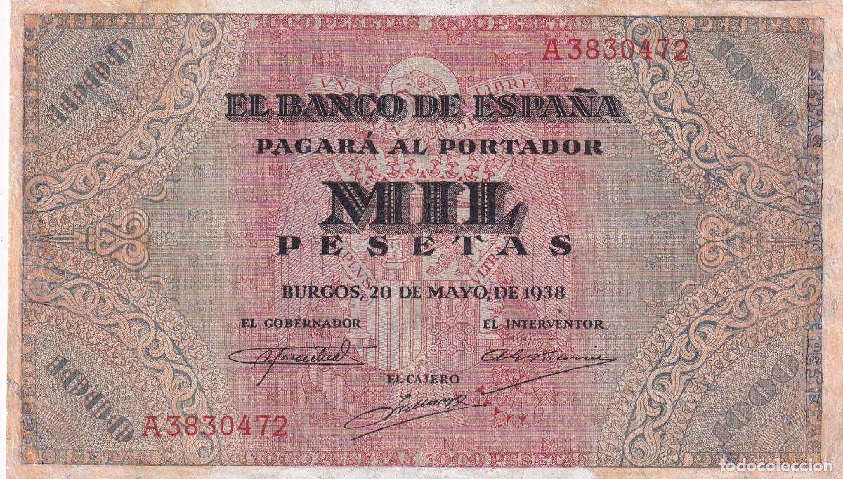Billetes locales: CRBS2031 BILLETE ESPA&Ntilde;A 1000 PESETAS 1938 RESTAURADO