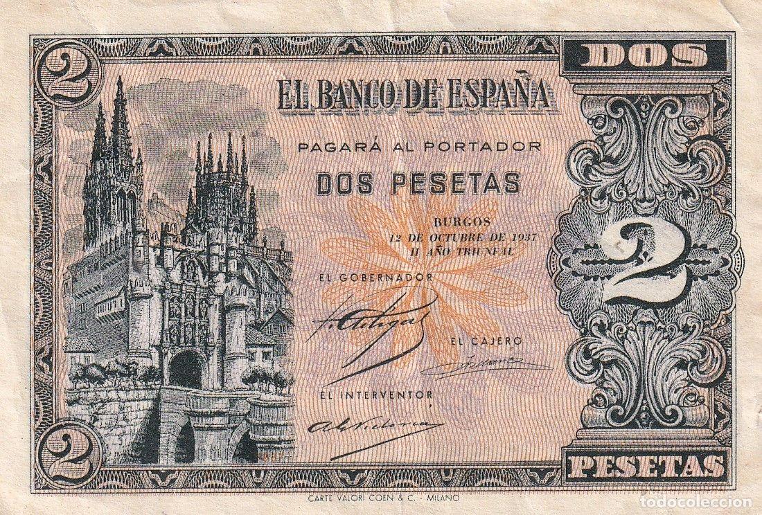 Billets locaux: CRBS2271 BILLETE ESPA&Ntilde;A 2 PESETAS 1937 SERIE B MBC+