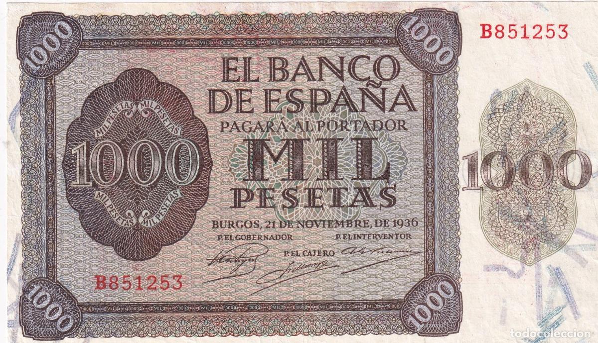 Banconote locali: CRBS2734 BILLETE ESPA&Ntilde;A 1000 PESETAS 1936 SERIE B RESTAURADO