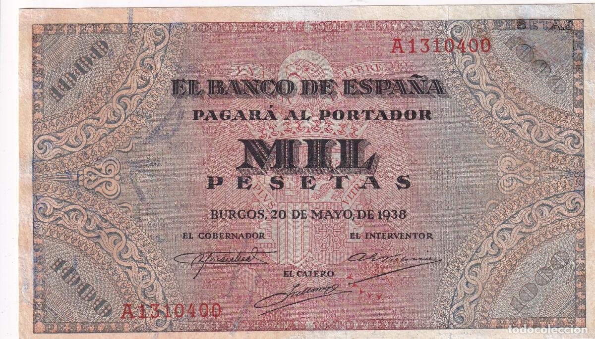 Banconote locali: CRBS2736 BILLETE ESPA&Ntilde;A 1000 PESETAS 1938 SERIE A RESTAURADO