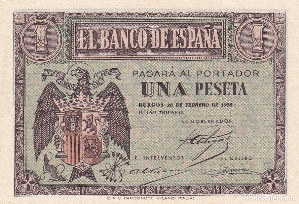 Lokale Banknoten: CRBS2907 BILLETE ESPA&Ntilde;A 1 PESETA 1938 SERIE E SIN CIRCULAR
