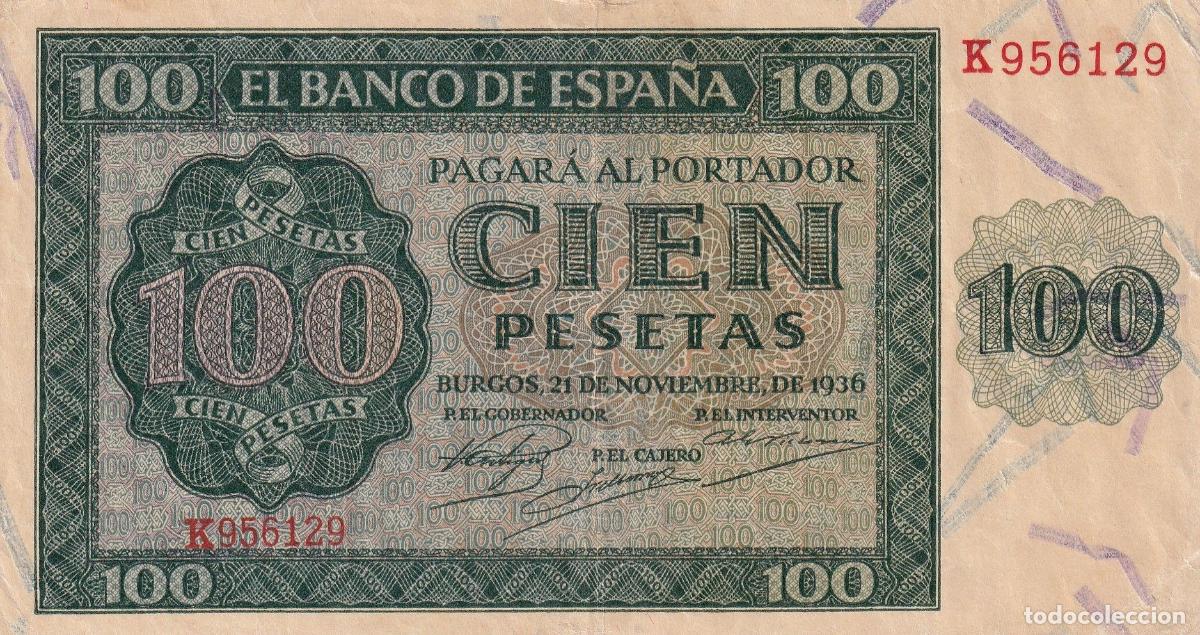 Lokale Banknoten: CRBS3323 BILLETE ESPA&Ntilde;A 100 PESETAS 1936 SERIE K MBC