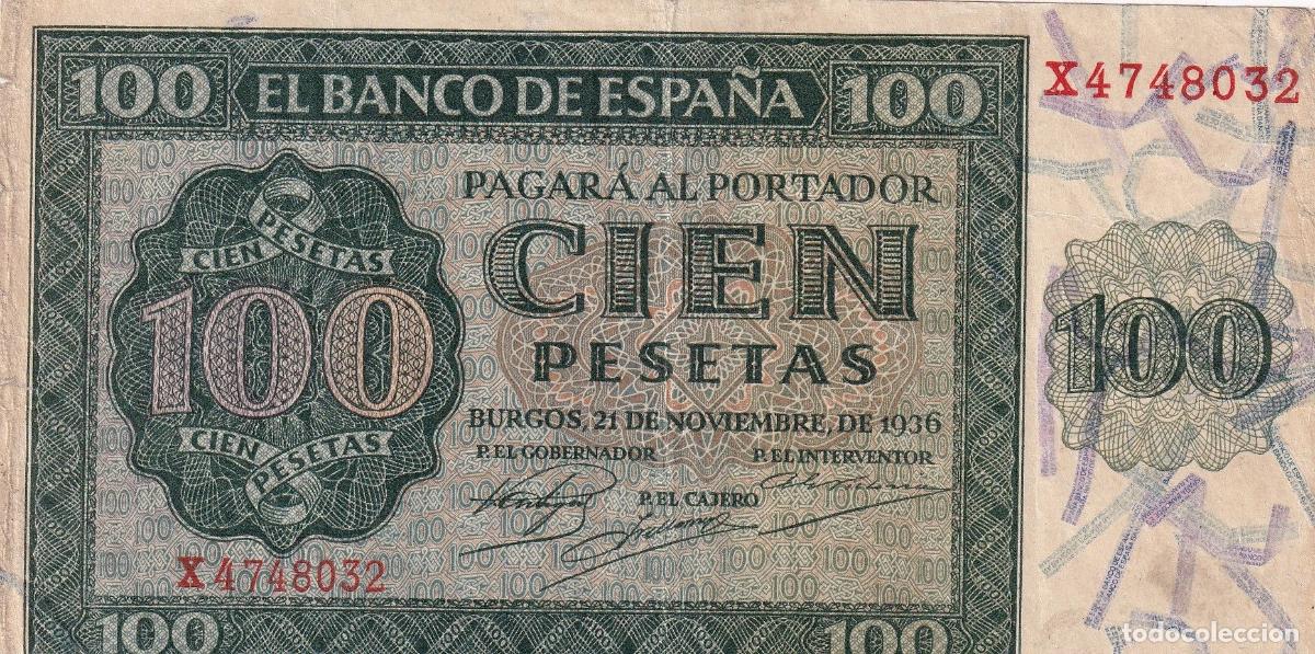 Lokale Banknoten: CRBS3324 BILLETE ESPA&Ntilde;A 100 PESETAS 1936 SERIE X MBC