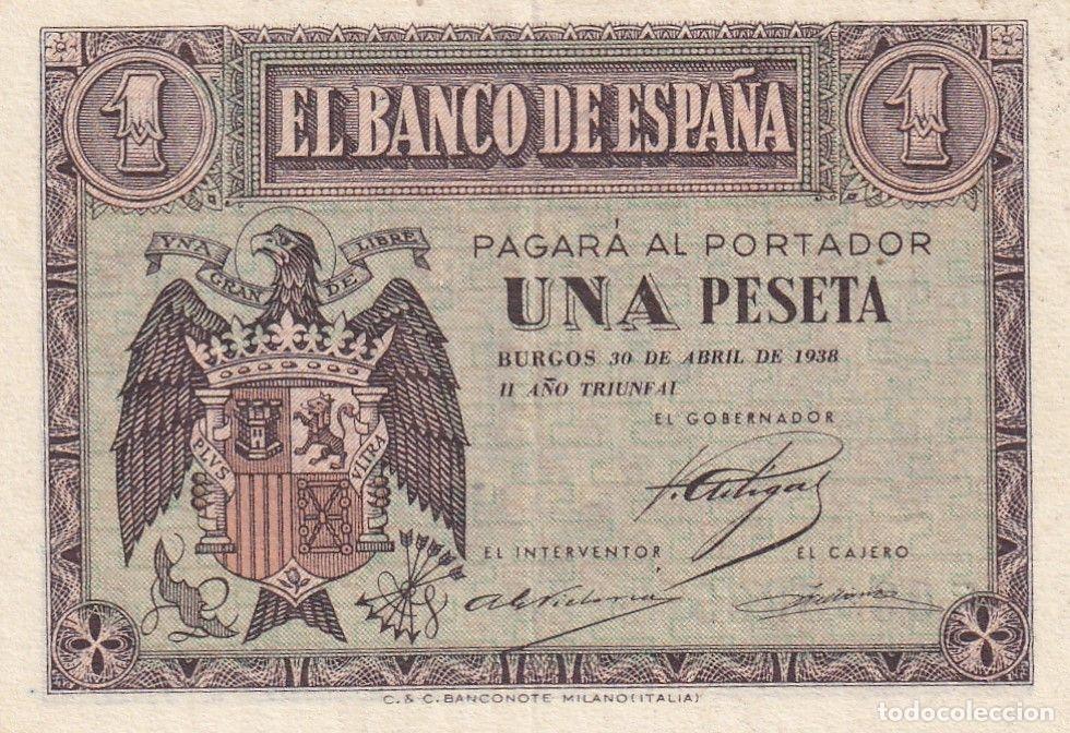 Local Banknotes: CRBS3166 BILLETE ESPA&Ntilde;A 1 PESETA 1938 ABRIL SERIE C EBC+