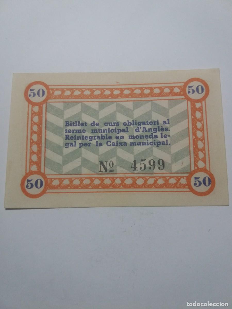 Billetes locales: Billete 50 C&egrave;ntims Municipi ANGLES 9-11-37 - Foto 2