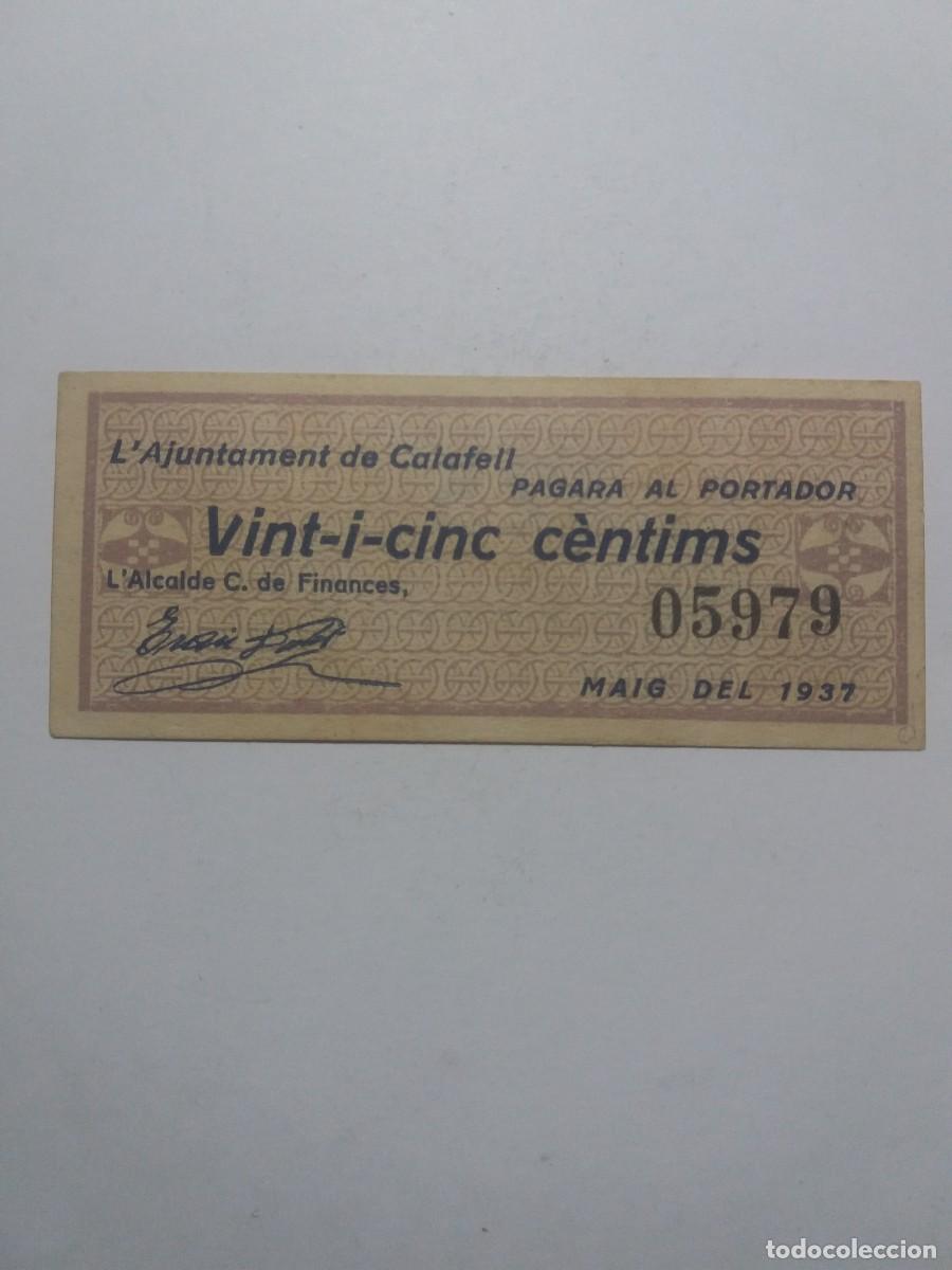 Billetes locales: Billete Ajuntament CALAFELL Maig 1937