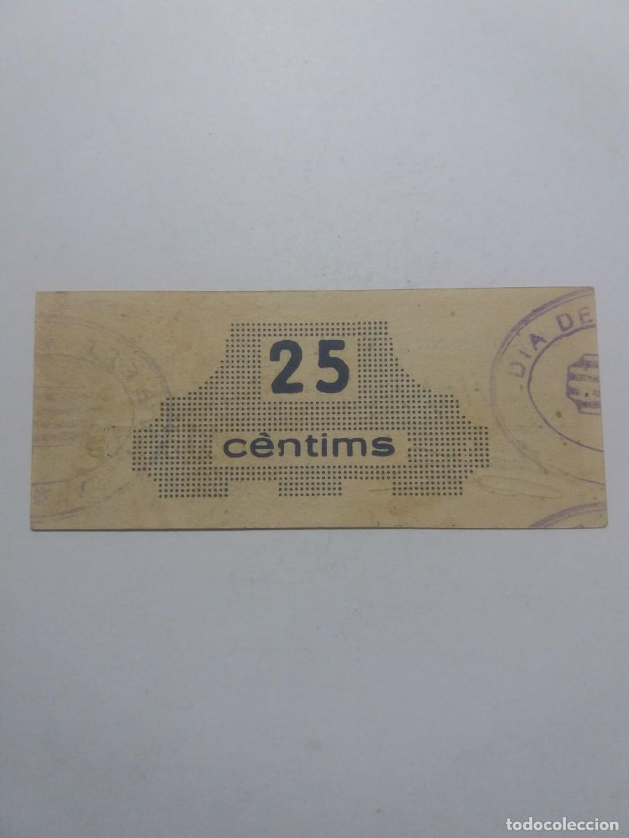 Billetes locales: Billete Ajuntament CALAFELL Maig 1937 - Foto 2