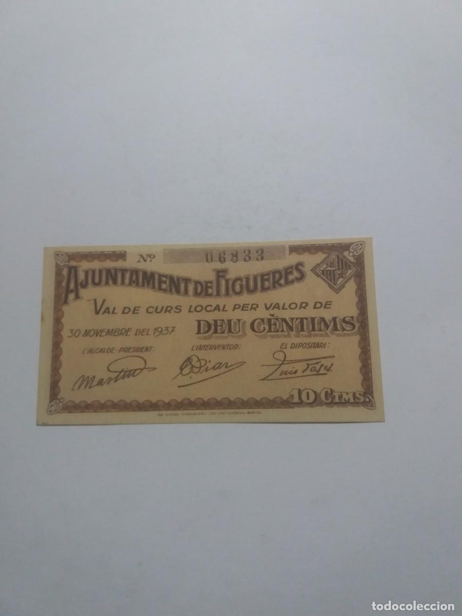Billetes locales: Billete 10 C&egrave;ntims Ajuntament FIGUERES 30 Novembre 1937