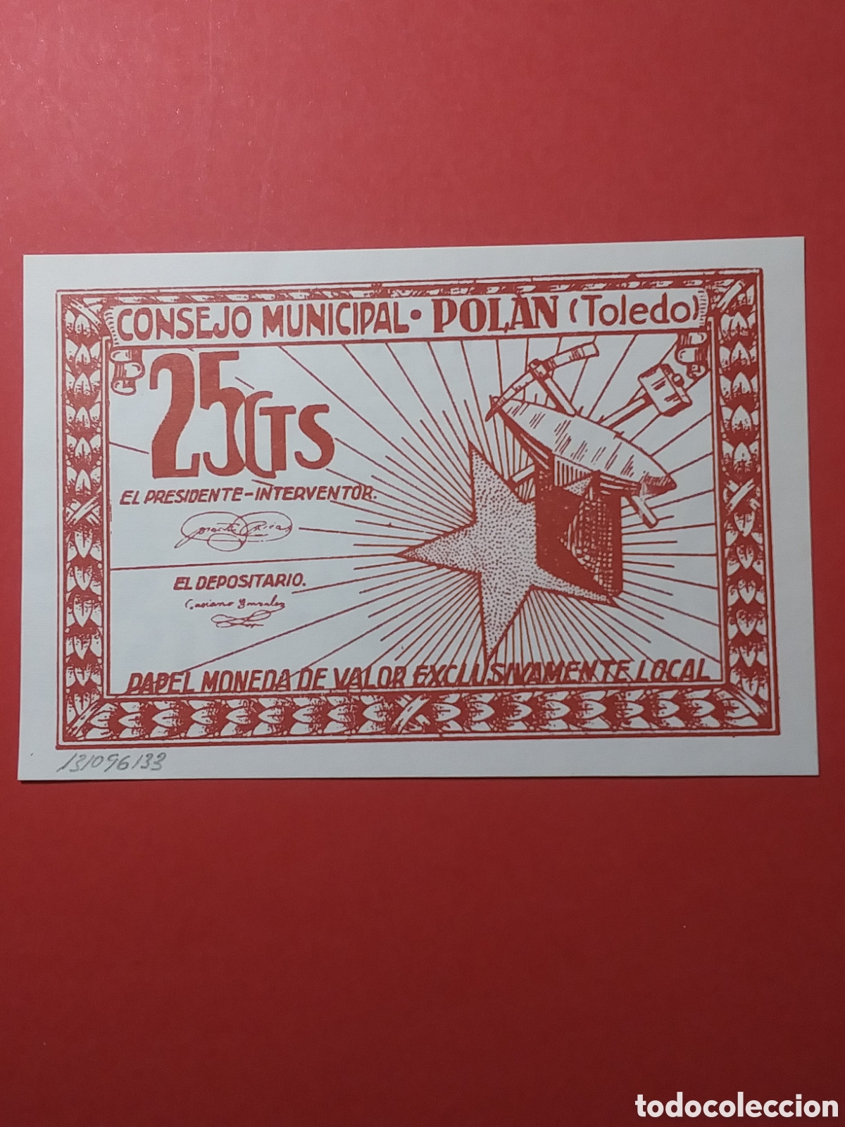 Billetes locales: CONSEJO MUNICIPAL PORLAN(TOLEDO)