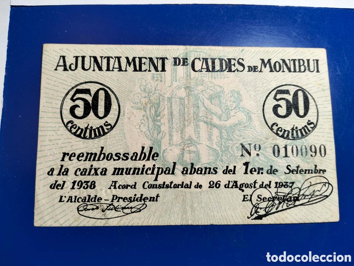 Billetes locales: 1947 AYUNTAMENT DE CALDES DE MONTBUI (BARCELONA)